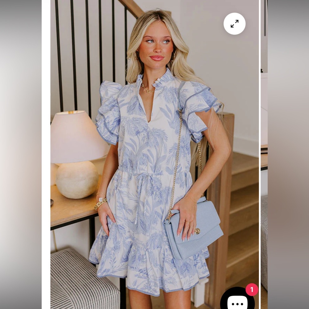 Sugar lips blue and white dress
